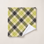 Olijfgroen en zwart Tartan spelden Bad Handdoek (Wasdoekje)