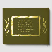 Olijfgroen Folie bruiloft gastenboeken foto strand (Achterkant)