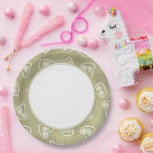 Olijfgroen geometrisch papier Bord (Feest)