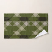 olijfgroen geometrisch patroon bad handdoek (Handdoek)