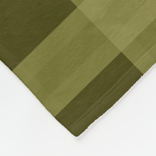 Olijfgroen geruite aangepaste naam fleece deken (Hoek)