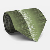 Olijfgroen gestreept patroon moderne natte verf stropdas (Opgerold)