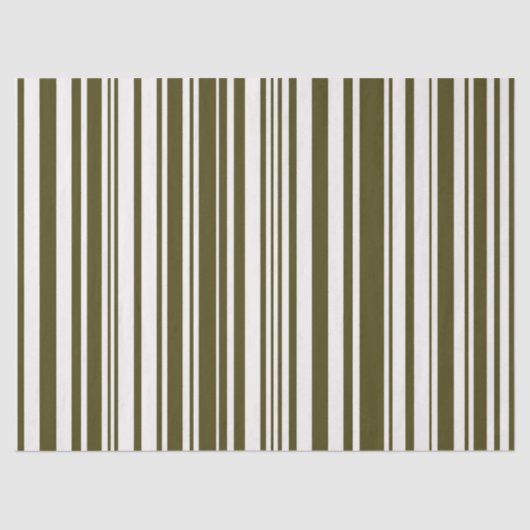 Olijfgroen gestreept patroon tissuepapier (Voorkant)