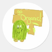 Olijfgroen Go Biologisch Ronde Sticker (Voorkant)