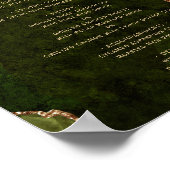 Olijfgroen Goud Agaat Bruiloft Tafel Menu Poster (Hoek)