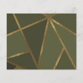 Olijfgroen Goud Bronzen Geometrisch Modern Bewaar  (Achterkant)