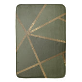 Olijfgroen Goud Bronzen Geometrische Glam Chic Badmat (Voorkant Verticaal)