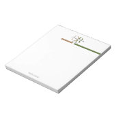 Olijfgroen Goud Monogram Eenvoudig Modern Notitieblok (Linkerzijde)