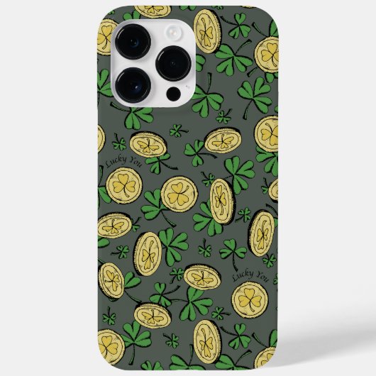 Olijfgroen Goud St. Patrick's Shamrock Lucky You Case-Mate iPhone Case (Achterkant)
