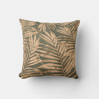 Olijfgroen/Gouden Blad /Zebra Omkeerbare Kussen