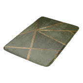 Olijfgroen Gouden Bronzen Geometrisch Glam Chic Badmat (Gekanteld)