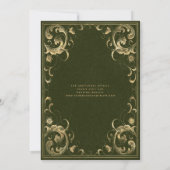 Olijfgroen Gouden bruiloft Save the Date Kaart (Achterkant)