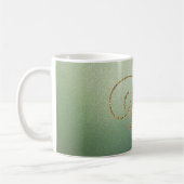 Olijfgroen gouden glitterletter D Koffiemok (Links)
