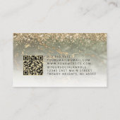 Olijfgroen Gouden Marmer Ogen QR Code Microblading Visitekaartje (Achterkant)
