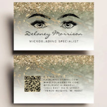 Olijfgroen Gouden Marmer Ogen QR Code Microblading