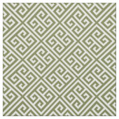 Olijfgroen Grieks sleutelpatroon Stof (Swatch)