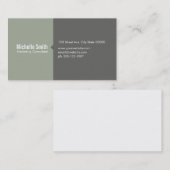 Olijfgroen & grijs visitekaartje (Voorkant / Achterkant)