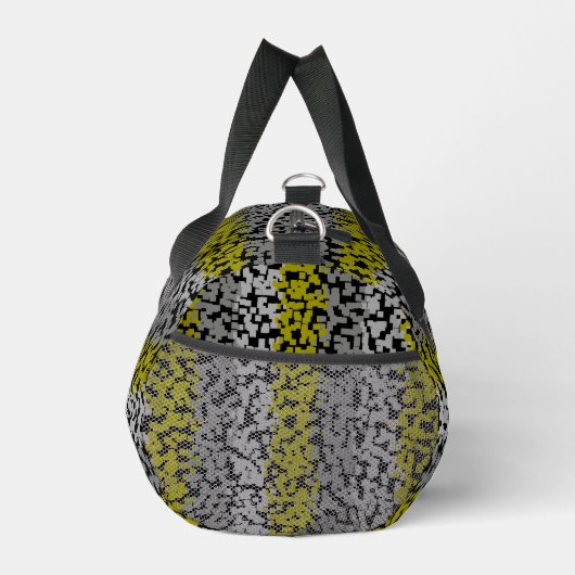 Olijfgroen grijs zwart digitale pixelstrepen plunjezak (Rechts)