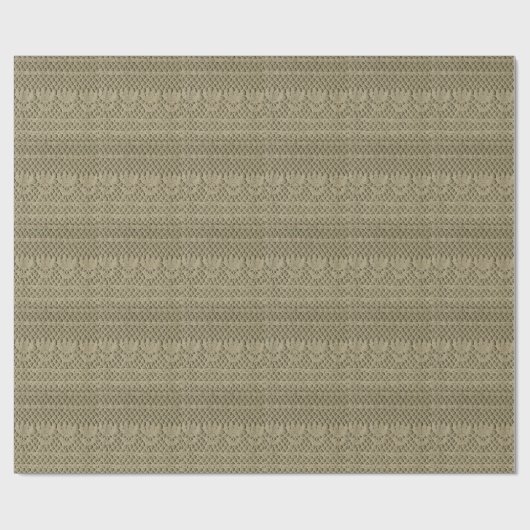 Olijfgroen Handgemaakt Kant Patroon Cadeaupapier (Vlak)