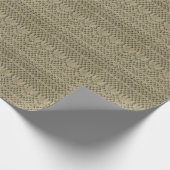 Olijfgroen Handgemaakt Kant Patroon Cadeaupapier (Hoek)