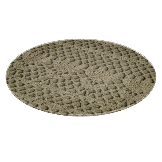 Olijfgroen Handgemaakt Kant Patroon Snijplank (Hoek)