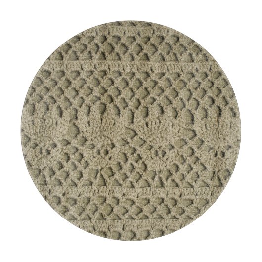 Olijfgroen Handgemaakt Kant Patroon Snijplank (Voorkant)