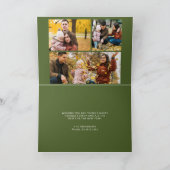 Olijfgroen "HO HO HO HO" Feestdagen Kaart (Binnen)
