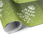 Olijfgroen kalm houden met Jouw tekst Cadeaupapier (Rol Hoek)