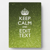 Olijfgroen kalm houden met Jouw tekst Fotoplaat (voorkant)