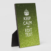 Olijfgroen kalm houden met Jouw tekst Fotoplaat (Zijkant)