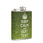 Olijfgroen kalm houden met Jouw tekst Heupfles (Rechts)