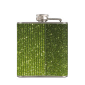 Olijfgroen kalm houden met Jouw tekst Heupfles (Achterkant)