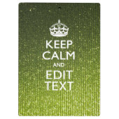 Olijfgroen kalm houden met Jouw tekst Klembord (Achterkant)