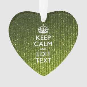 Olijfgroen kalm houden met Jouw tekst Ornament