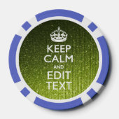 Olijfgroen kalm houden met Jouw tekst Pokerchips (Achterkant)