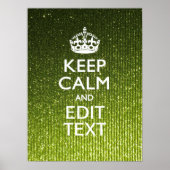 Olijfgroen kalm houden met Jouw tekst Poster (Voorkant)