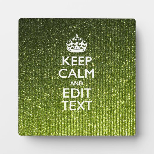 Olijfgroen Keep Calm Met Jouw Tekst Fotoplaat (Voorkant)