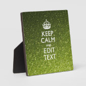 Olijfgroen Keep Calm Met Jouw Tekst Fotoplaat (Voorkant)