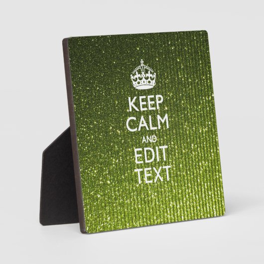 Olijfgroen Keep Calm Met Jouw Tekst Fotoplaat (Voorkant)