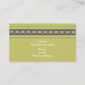 Olijfgroen leder ziet er uit en patrooneert modern visitekaartje (Achterkant)