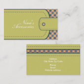 Olijfgroen leder ziet er uit en patrooneert modern visitekaartje (Voorkant / Achterkant)