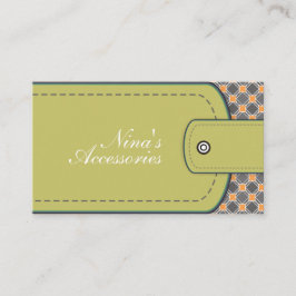 Olijfgroen leder ziet er uit en patrooneert modern visitekaartje