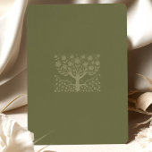 Olijfgroen Love Tree Wedding Kaart