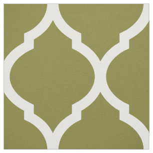 Olijfgroen Marokkaanse Quatrefoil Grote Schaal Stof