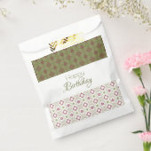 Olijfgroen met bordeaux patroon bedankzakje (Gezegeld)