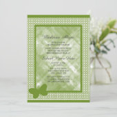 Olijfgroen met Butterfly College Trunk Party Kaart (Staand voorkant)