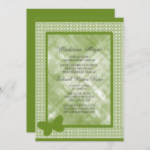 Olijfgroen met Butterfly College Trunk Party Kaart (Voorkant / Achterkant)