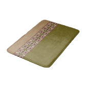 Olijfgroen met decoratief patroon badmat (Gekanteld)