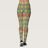 Olijfgroen met polka-Stippen Leggings (Achterkant)