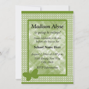 Olijfgroen met vlinder van school kaart